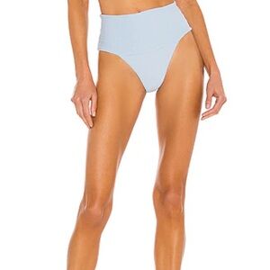 L*Space Desi Light Blue High-Waisted Bikini Bottom in sky blue